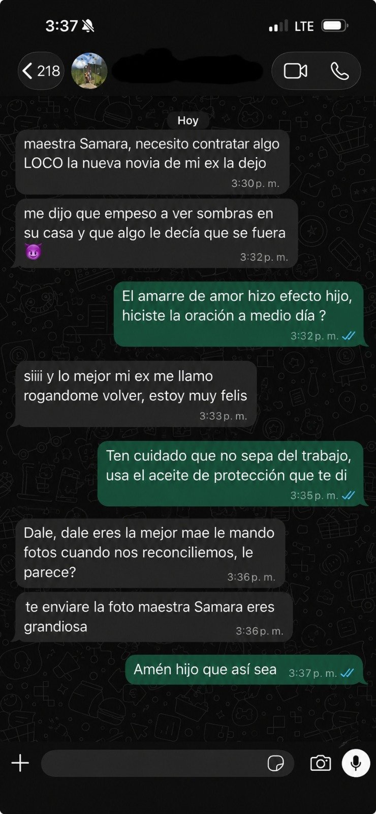 Testimonio de cliente - Maestra Samara